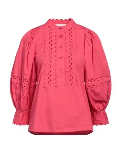 Antik Batik Woman Top Coral Size 10 Cotton In Red