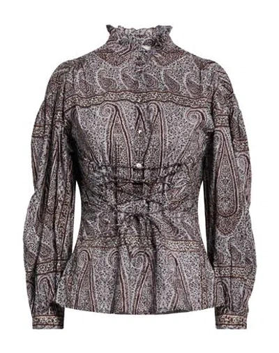 Antik Batik Woman Top Grey Size 10 Cotton In Gray