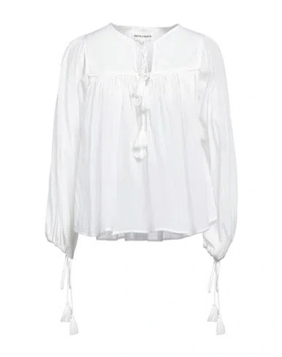 Antik Batik Woman Top Ivory Size 10 Cotton In White