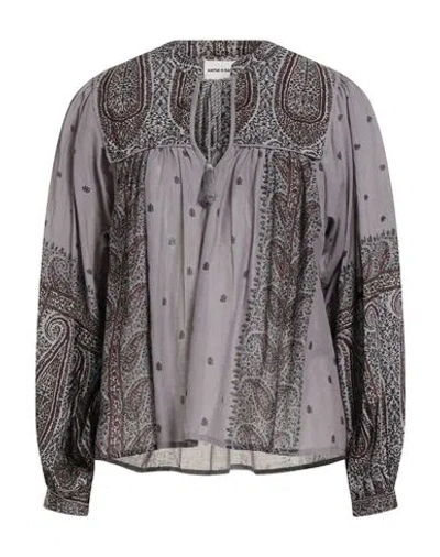 Antik Batik Woman Top Lead Size 10 Cotton In Gray