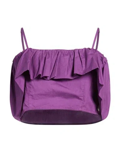 Antik Batik Woman Top Mauve Size 8 Cotton In Purple