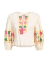 Antik Batik Woman Top Pastel Yellow Size 10 Cotton In Yellow