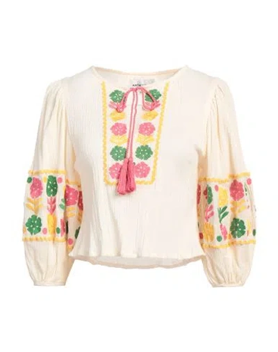 Antik Batik Woman Top Pastel Yellow Size 10 Cotton