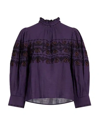 Antik Batik Woman Top Plum Size 8 Cotton In Purple