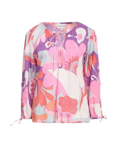 Antik Batik Woman Top Purple Size 10 Cotton