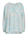 Antik Batik Woman Top Sky Blue Size 10 Cotton