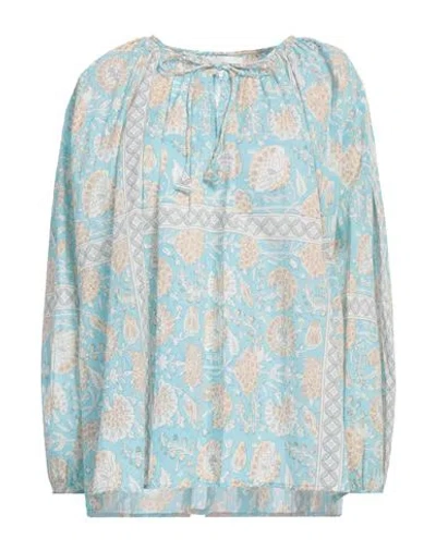 Antik Batik Woman Top Sky Blue Size 10 Cotton