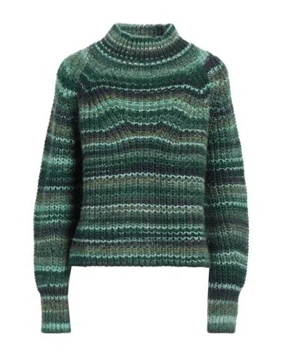 Antik Batik Woman Turtleneck Green Size 10 Acrylic, Wool, Polyester