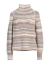 Antik Batik Woman Turtleneck Ivory Size 8 Acrylic, Wool, Polyester In White