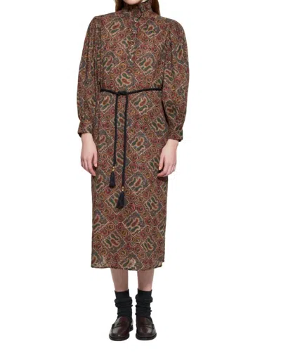Antik Batik Zina Long Dress In Multico In Brown