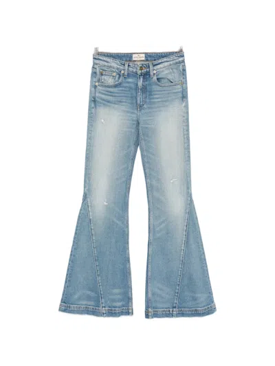 Antik Denim Faded Flared-leg Jeans In Blue