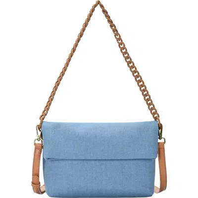 Antik Kraft Cotton Canvas Flap Shoulder Bag In Denim