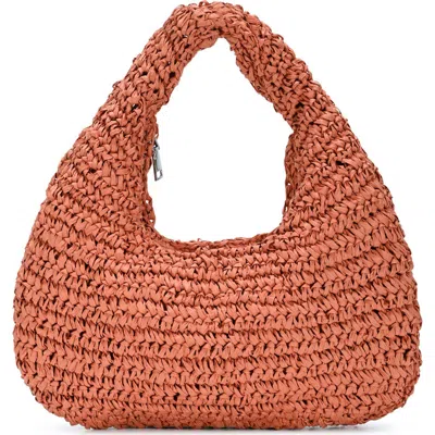 Antik Kraft Straw Hobo In Burnt Orange