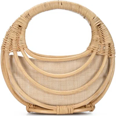 Antik Kraft Wicker Structured Handheld Bag In Natural