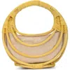 Antik Kraft Wicker Structured Handheld Bag In Yellow