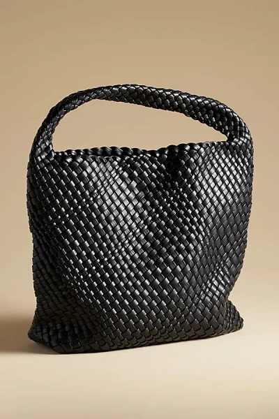 Antik Kraft Woven Faux-leather Slouchy Bag In Black