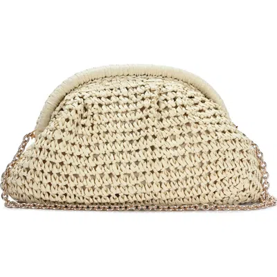 Antik Kraft Woven Straw Clutch In Cream