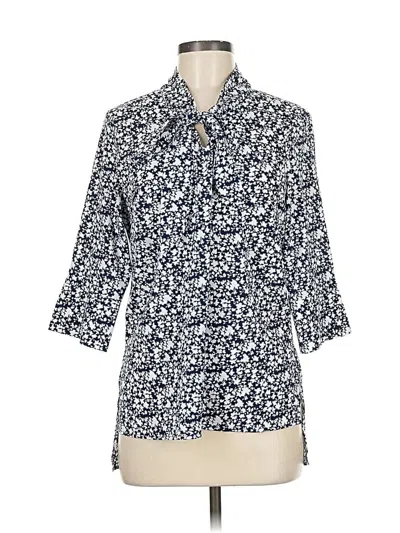 Pre-owned Antilia Femme 3/4 Sleeve Blouse In Blue