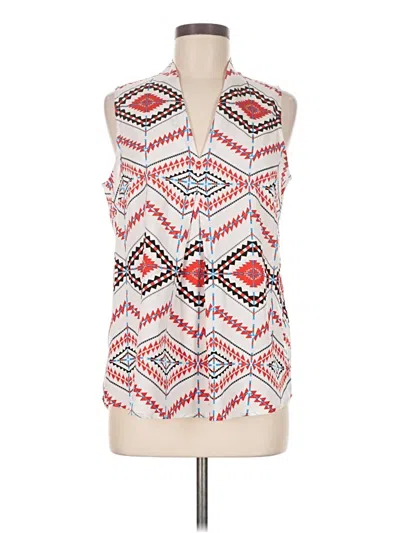 Pre-owned Antilia Femme Sleeveless Button Down Shirt In White