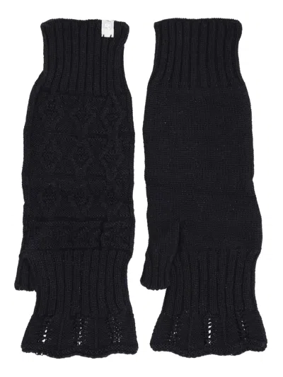 Antipast Knit Gloves Black In Yellow