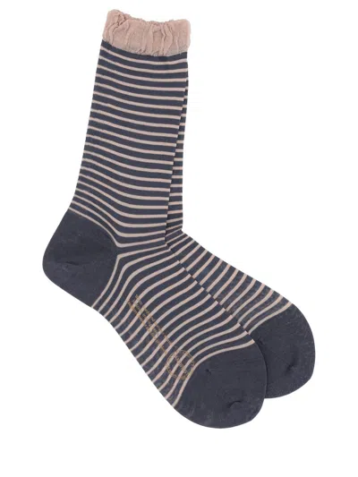 Antipast Striped Socks In Black