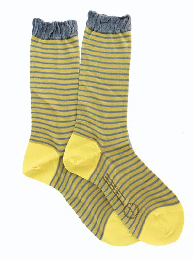 Antipast Striped Socks In Yellow