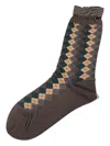 Antipast Argyle Knitted Socks In Brown