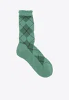 Antipast Argyle Wool Knitted Socks In Green
