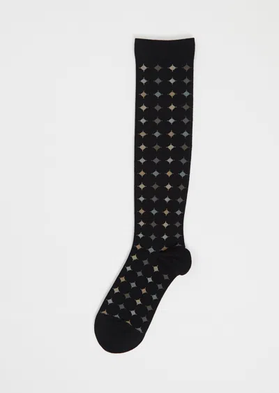 Antipast Big Circle Wool Compression High Socks In Black