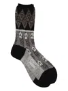 Antipast Diamond-floral Pattern Socks In Black