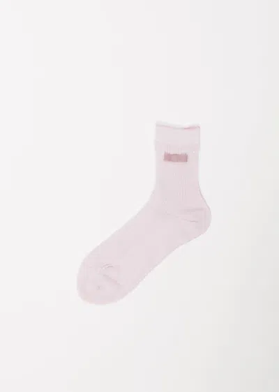 Antipast Bow Ribbed Socks In Light Pink