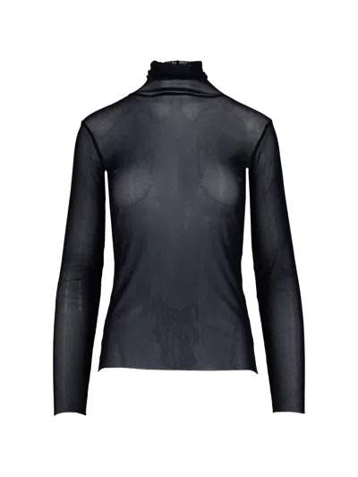 Antipast Canotta Sheer High-neck T-shirt In Black