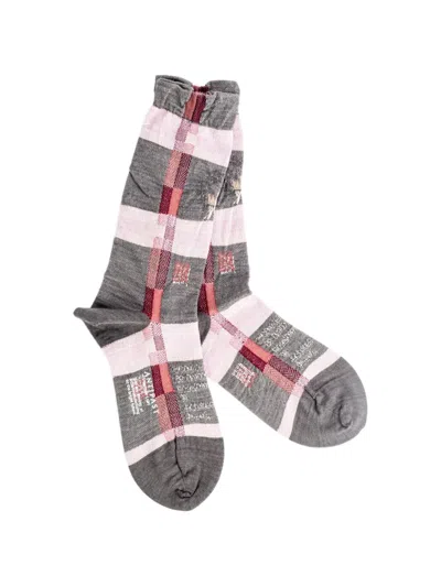 Antipast Check-pattern Knitted Socks In Multi