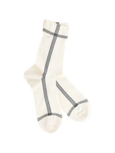 Antipast Check-pattern Knitted Socks In White