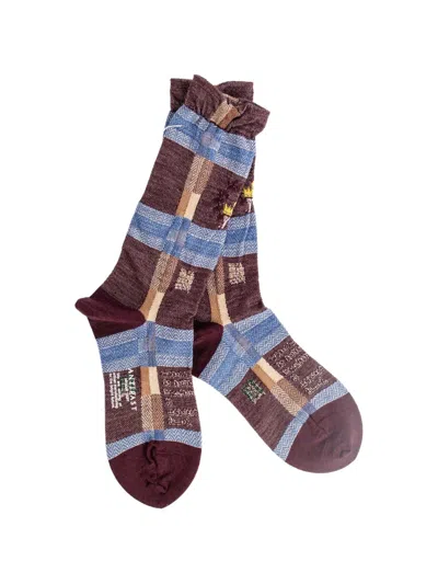 Antipast Check-pattern Ruffled Socks In Multi