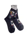 Antipast Floral-intarsia Knitted Socks In Blue