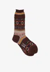 Antipast Geometric Pattern Socks In Brown