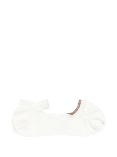 Antipast Glitter-detail Cut-out Socks In White