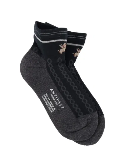 Antipast Knitted Patterned Socks In Gray