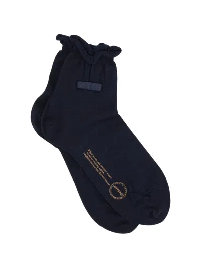 Antipast Knitted Ruffle-detail Socks In Blue