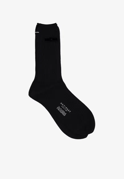 Antipast Logo Embossed Socks In Black