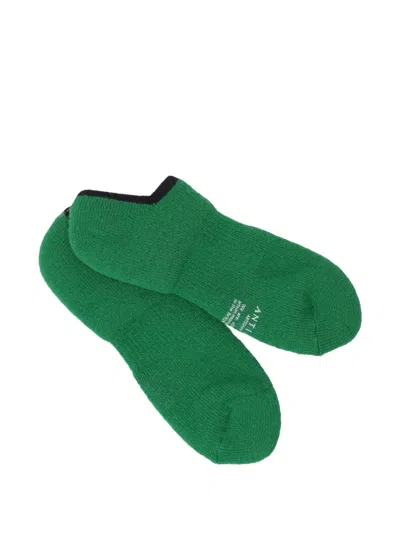 Antipast Logo-print Knitted Socks In Green