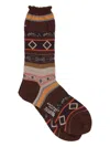 Antipast Geometric Pattern Socks In Brown
