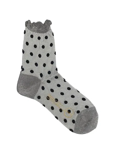 Antipast Polka Dot-pattern Socks In Gray