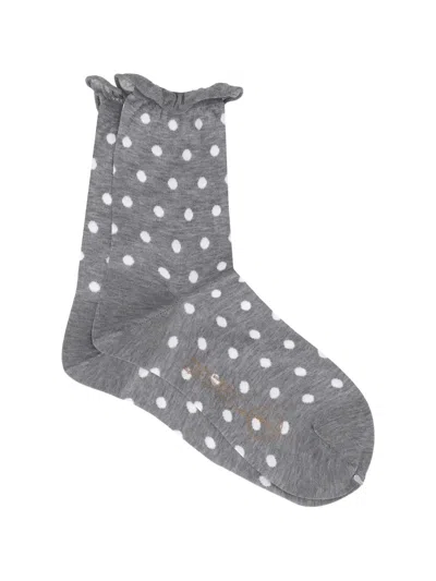 Antipast Polka-dot Ruffled Socks In Gray