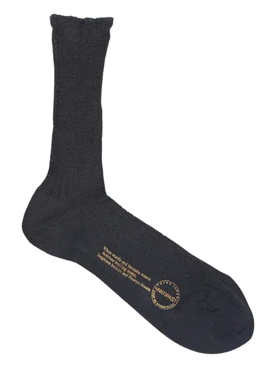Antipast Ribbed Lurex Socks In Black