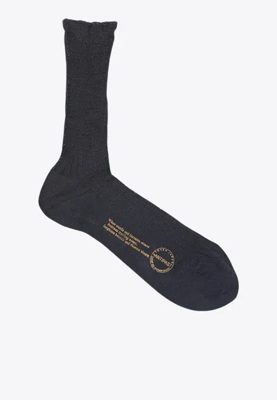 Antipast Ribbed Lurex Socks In Gray