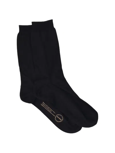 Antipast Ribbed-cuff Cotton Socks In Black