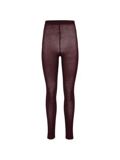 Antipast Ribbed-knit Tights In Burgundy