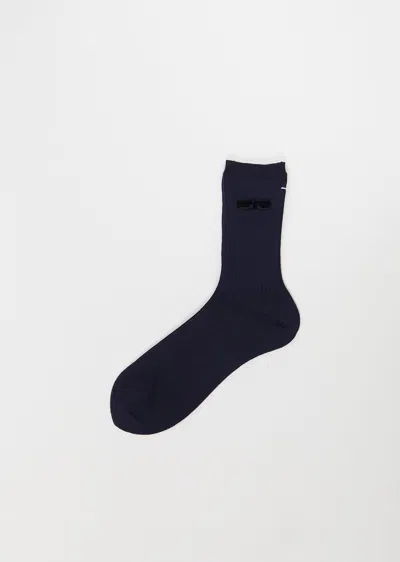 Antipast Ribbon Stretch Wool Socks In Blue